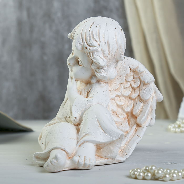 Сувенир гипс "Ангел задумчивый" затертый