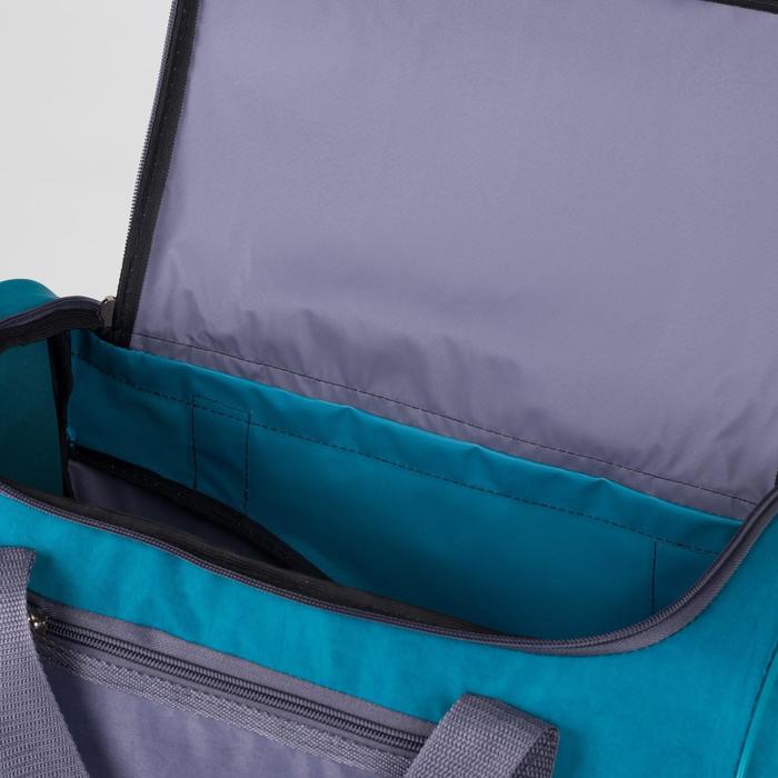 Сумка спортивная, 1 отдел, 3 наружных кармана, ремень, цвет серый/морской