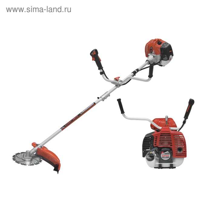 

Триммер бензиновый "Парма" БТК-430М, E-start, 2Т, 1.2 кВт, 2 л.с., 0.95 л, d=2-2.4 мм