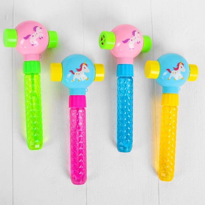 Мыльные пузыри - пищалка "Единорог", МИКС