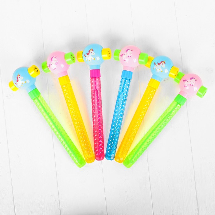 Мыльные пузыри - пищалка "Единорог", макси, МИКС