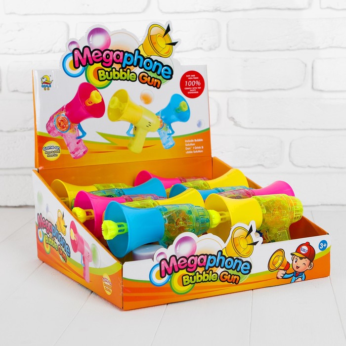 Мыльные пузыри - пистолет "Грамофон", свет, МИКС