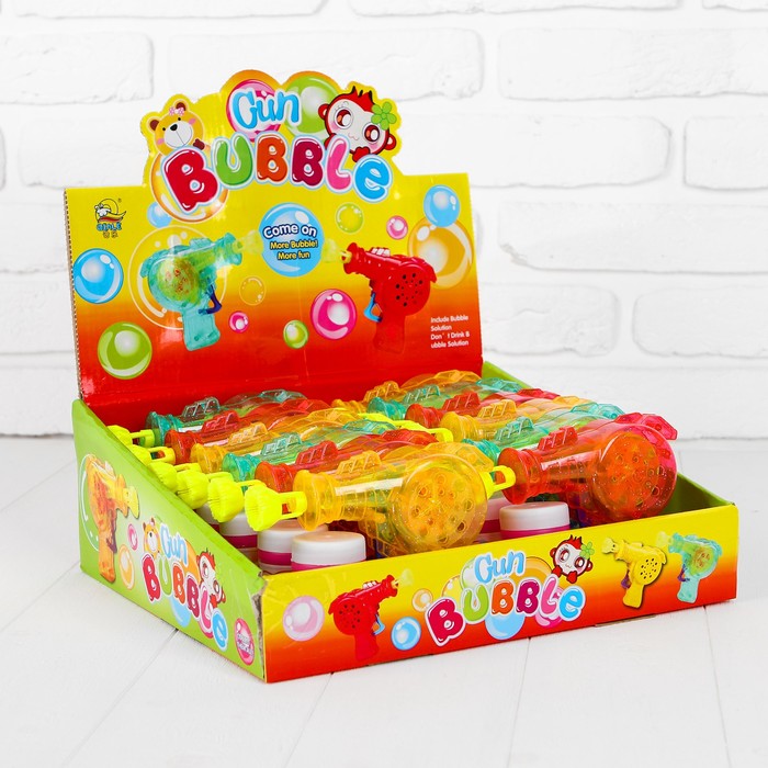 Мыльные пузыри "Пистолет",свет  МИКС