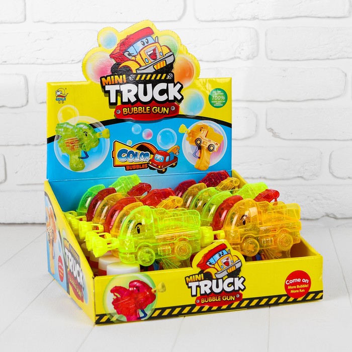 Мыльные пузыри - пистолет "Автотехника", свет ,  МИКС