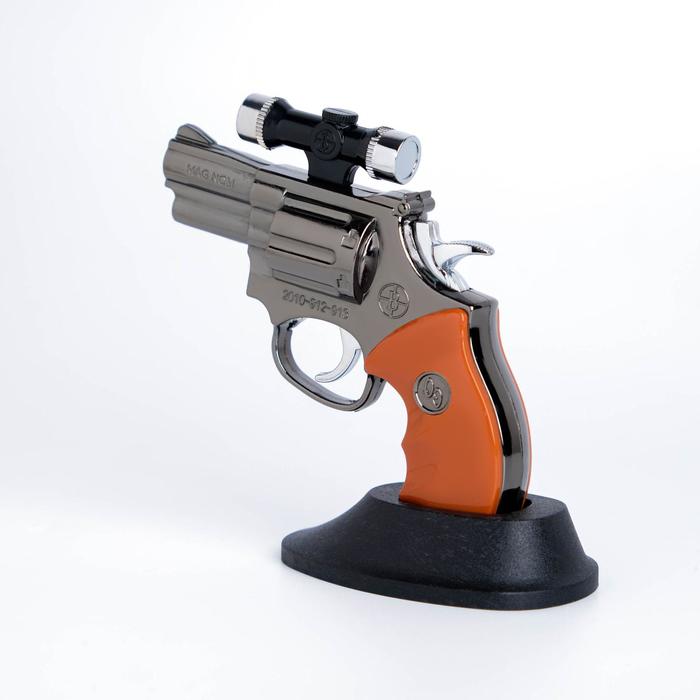 Зажигалка «Револьвер с прицелом», пьезо, газ, микс