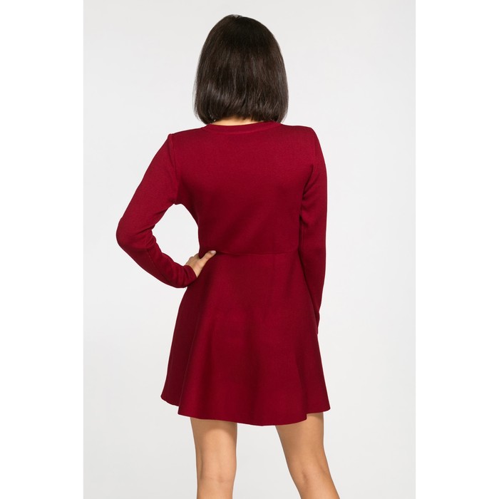 Платье вязаное вышивка, р.42, цв.бордо,