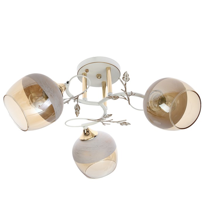 Люстра "Айвенго" 3x40Вт Е27 белый-золото 45x14x25см.