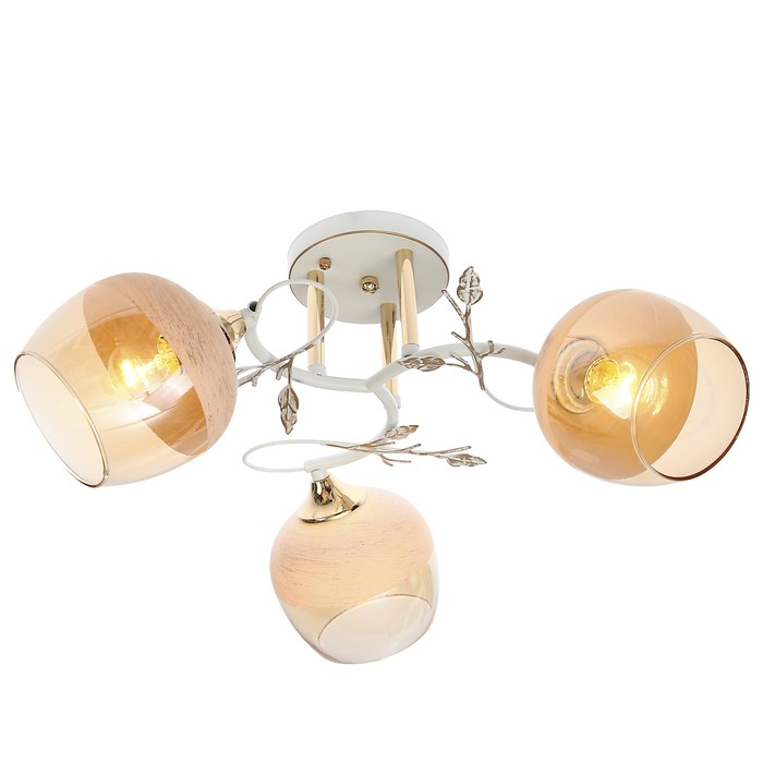 Люстра "Айвенго" 3x40Вт Е27 белый-золото 45x14x25см.