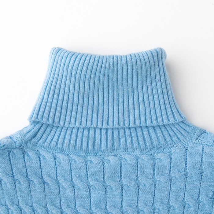 Платье вязаное коса, р.42, цв. голубой,