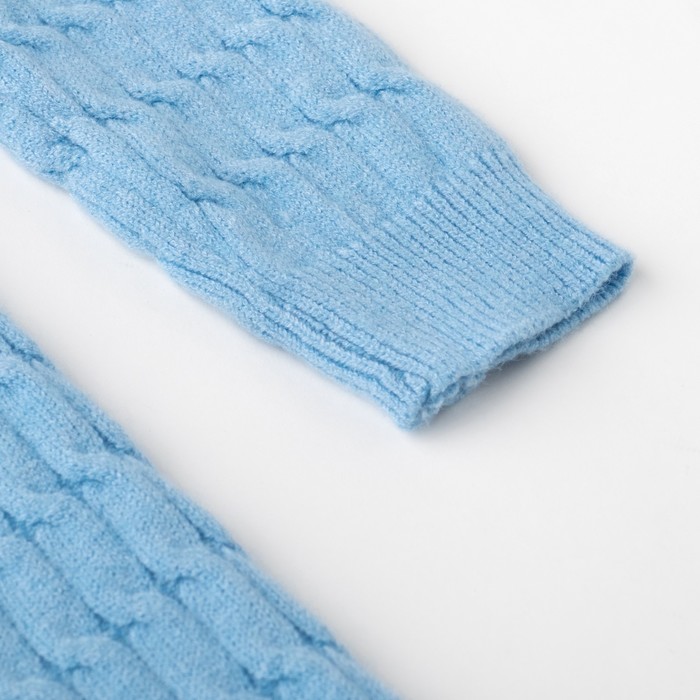 Платье вязаное коса, р.42, цв. голубой,