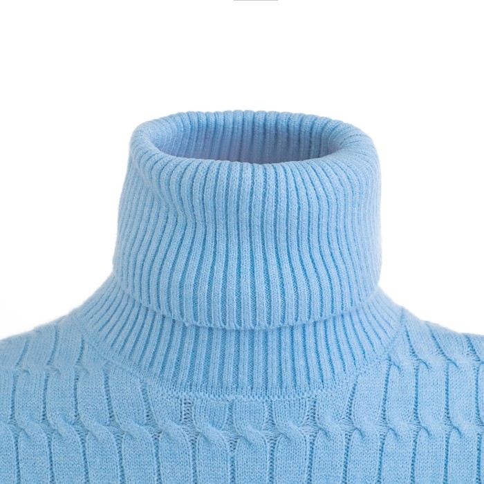 Платье вязаное коса, р.42, цв. голубой,