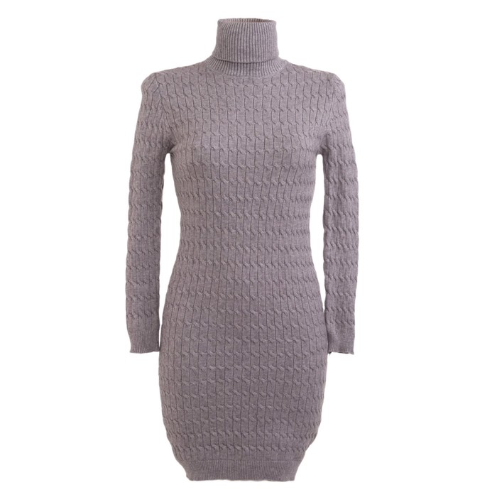 Платье вязаное коса, р.42, цв. серый,