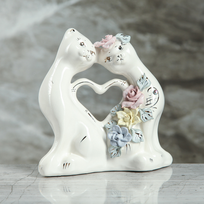 Копилка "Коты сердце" мини, лепка