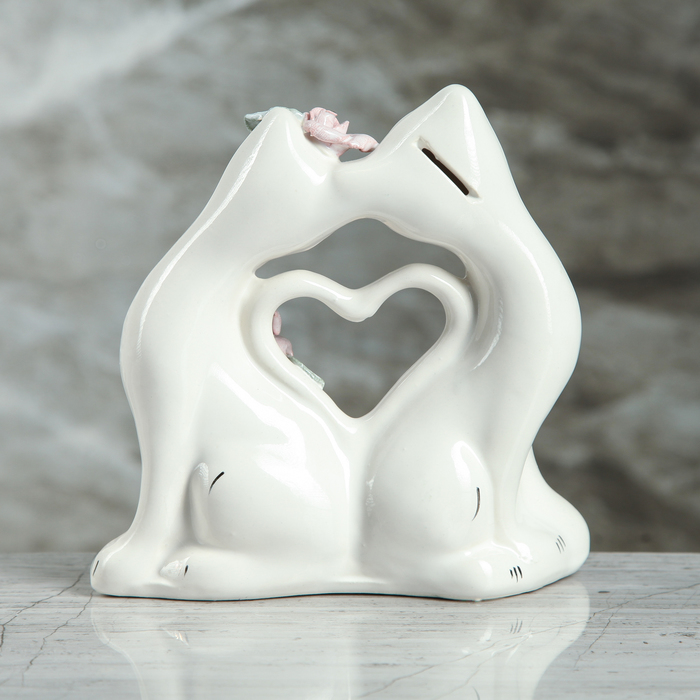 Копилка "Коты сердце" мини, лепка