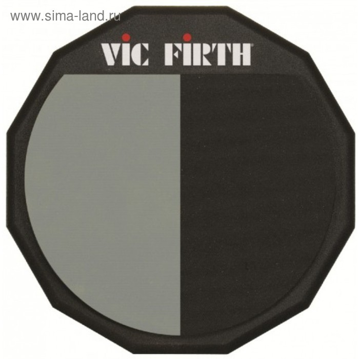 Пэд VIC FIRTH PAD12H односторонний двухзонный тренировочный, 30 см, soft/hard.