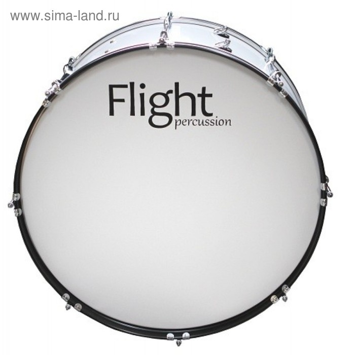 Маршевый бас-барабан FLIGHT FMB-2612WH В комплекте палочки и ремень для барабана