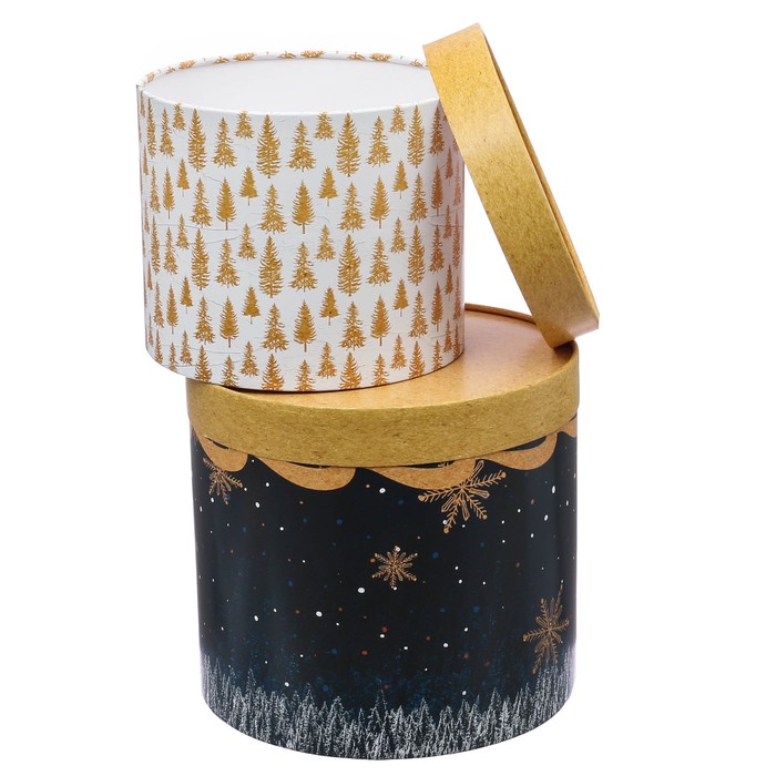 Набор коробок подарочных 5 в 1 «Позолота», 13х14; 14х16; 15х18; 17,5х20; 19,5х22 см