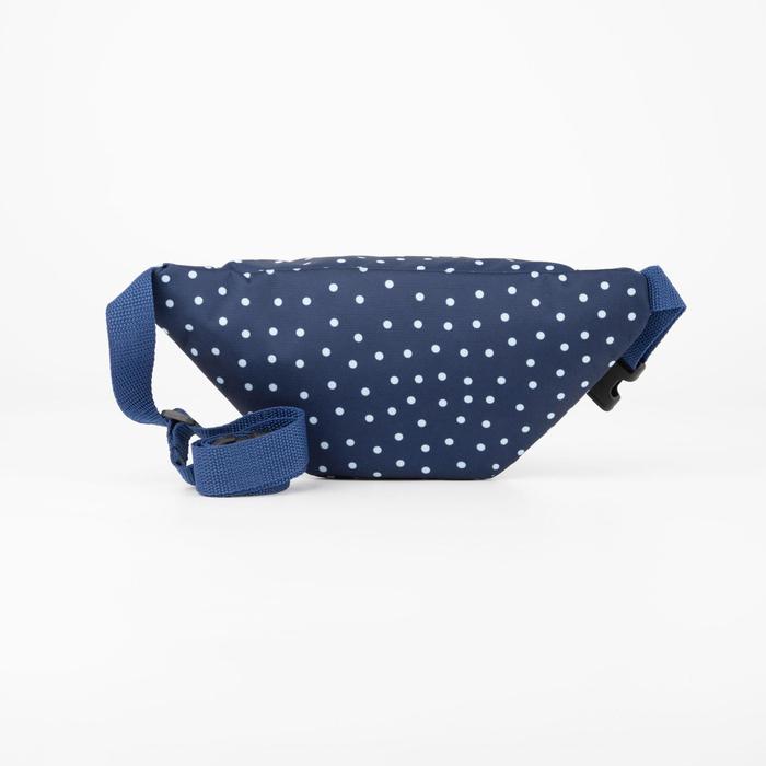Сумка поясная «Горох»», отдел на молнии, регулируемый ремень, цвет синий