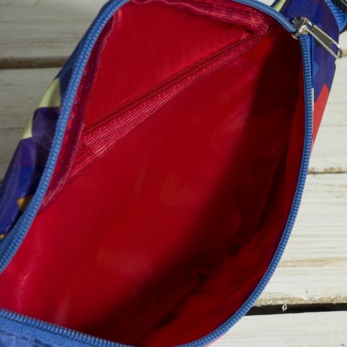 Сумка поясная «Пиксель», отдел на молнии, регулируемый ремень, цвет васильковый