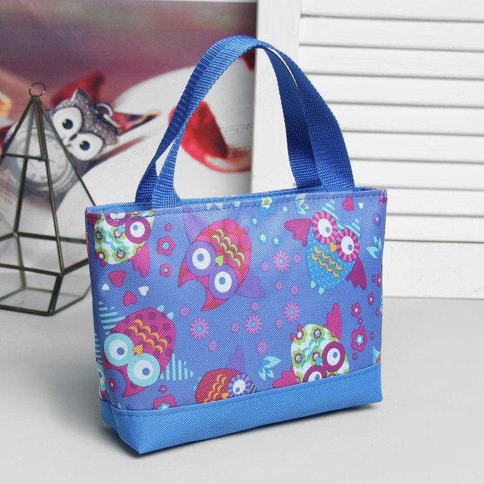 Сумка детская «Птички», отдел на молнии, цвет васильковый