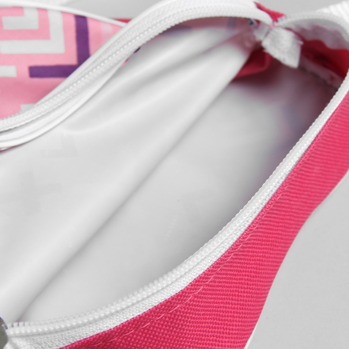 Сумка детская, отдел на молнии, длинный ремень, цвет розовый/белые полоски