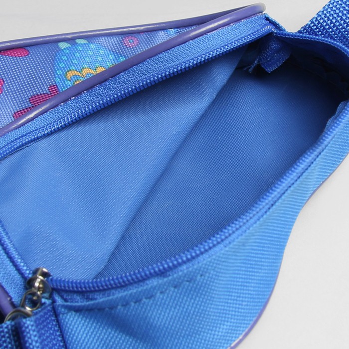 Сумка детская «Птички», отдел на молнии, длинный ремень, цвет васильковый