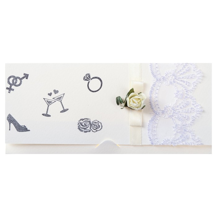 Конверт для денег "Свадебный" ручная работа, кружева