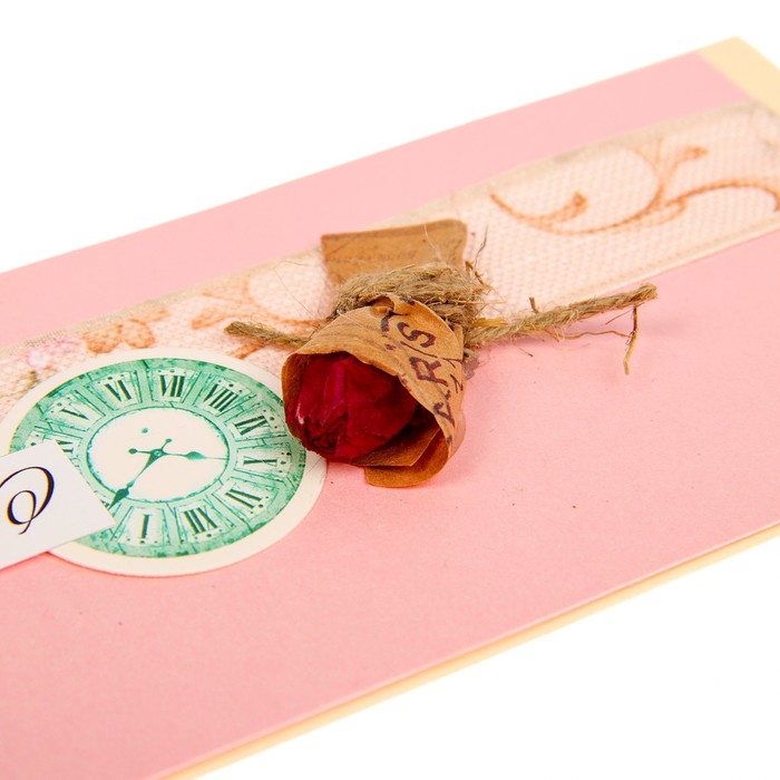 Конверт для денег "С Юбилеем!" ручная работа, букет, МИКС