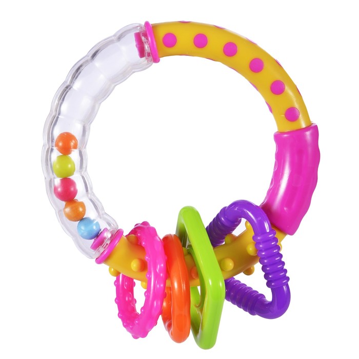 Погремушка-прорезыватель «Звонкое колечко», розовое