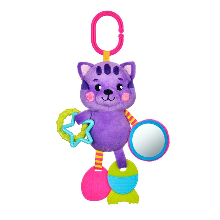 Подвеска с силиконовым прорезывателем и зеркальцем «Котик»