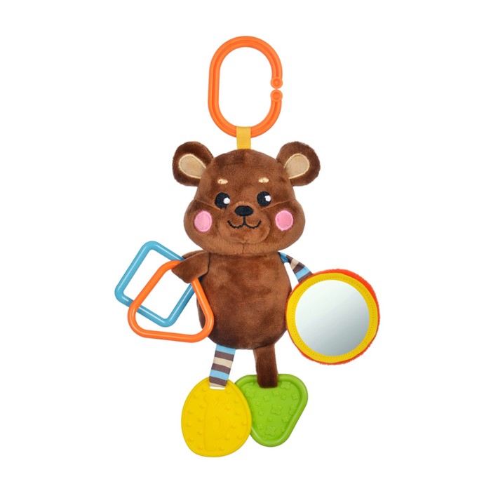 Подвеска с силиконовым прорезывателем и зеркальцем «Мишка»