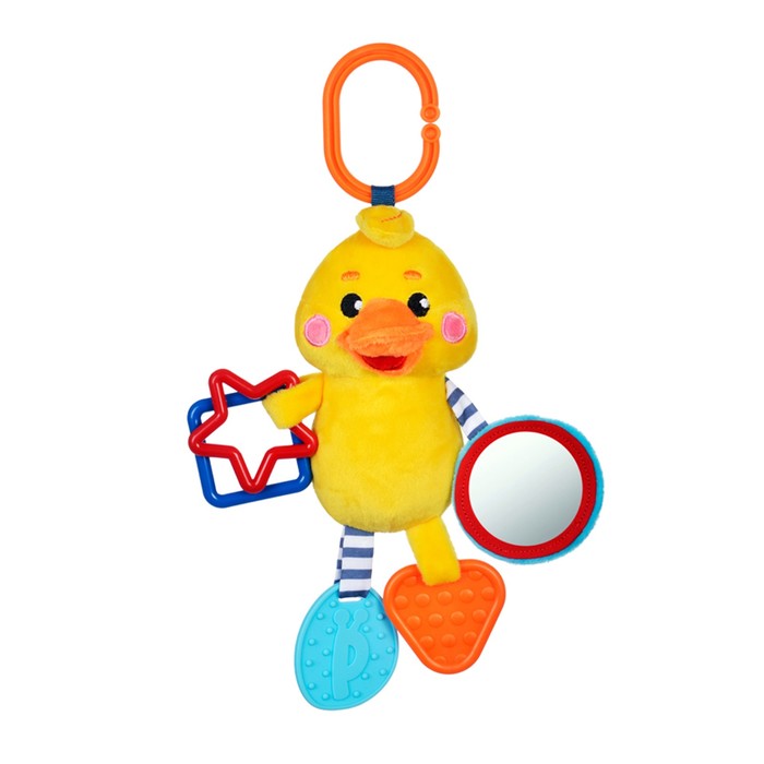 Подвеска с силиконовым прорезывателем и зеркальцем «Утенок»