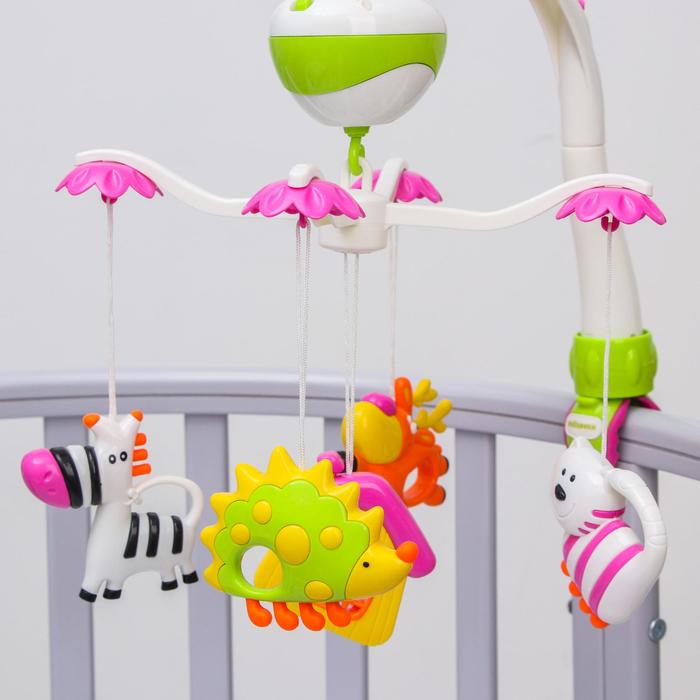 Подвеска музыкальная «Мобиль Зоопарк», 2 режима