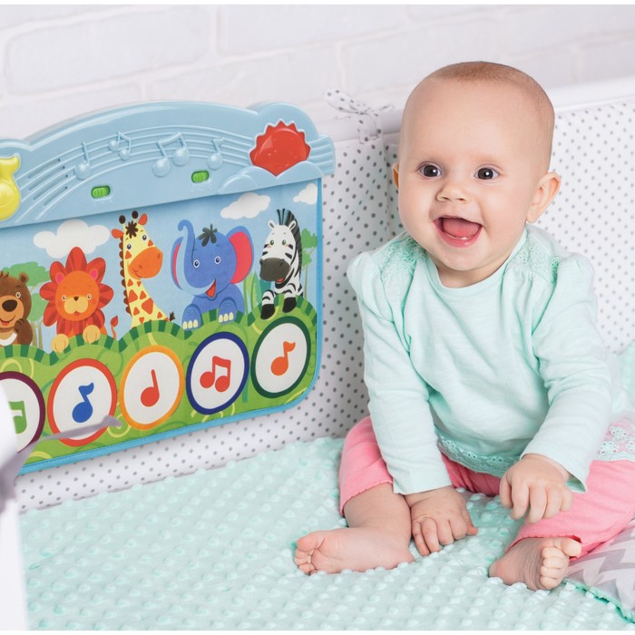 Коврик музыкальный «Весёлый зоопарк», 2 положения для игры, 10 мелодий