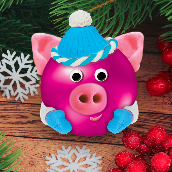 Набор для декорирования шара массой для лепки "Хрюшка" + глазки, лента, стека 2324304