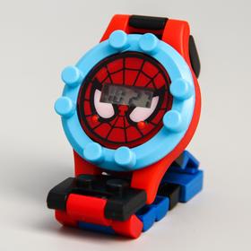 Часы наручные лего, Человек-паук, с ремешком-конструктором Ош