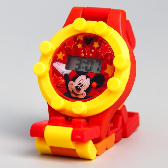 Часы наручные лего, Микки Маус, с ремешком-конструктором часы наручные лего микки маус с ремешком конструктором
