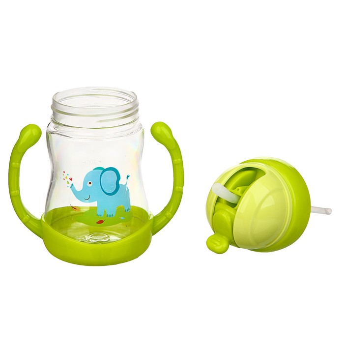 Поильник с трубочкой ,350 мл, Цвет МИКС