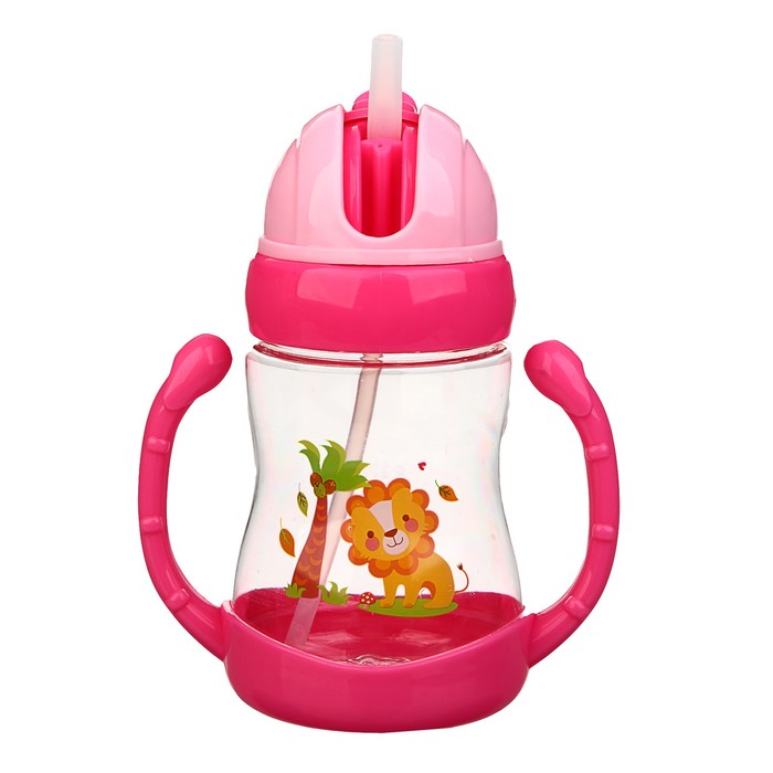 Поильник с трубочкой ,350 мл, Цвет МИКС