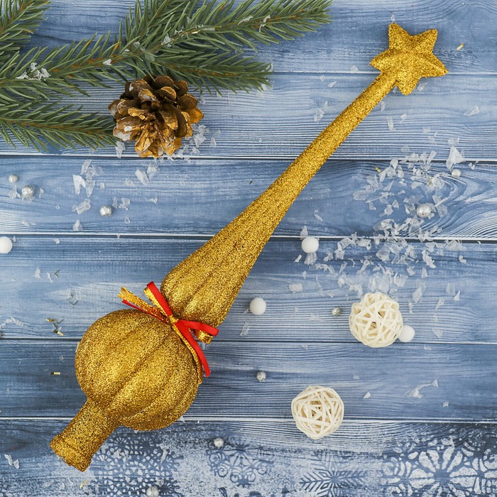 Наконечник "Золотая россыпь с бантиком" 5,5*26 см