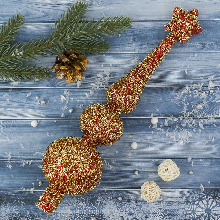 Наконечник "Золотой блеск на красном" 7*29 см