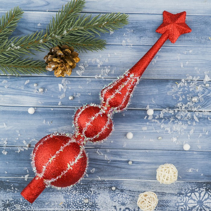 Наконечник "Полосы инея" 6,5*30 см, красный