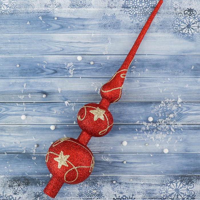 Наконечник "Золотые звёзды" 7,5*37 см, красный