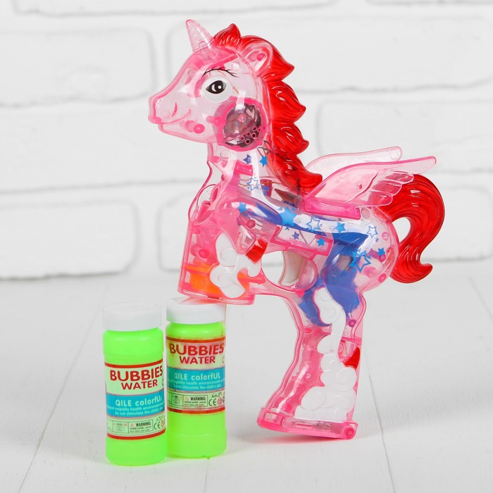 Генератор мыльных пузырей "Единорог", прозрачный, МИКС