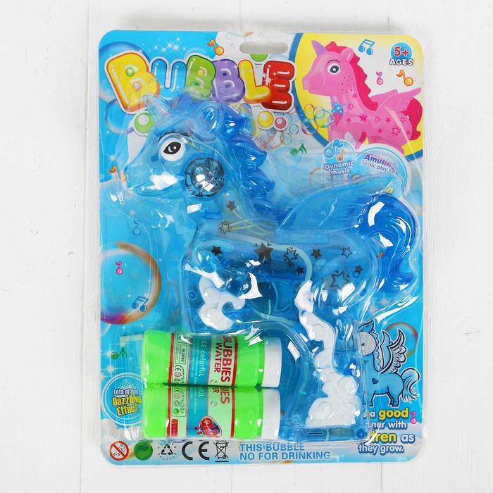 Генератор мыльных пузырей "Единорог", прозрачный, МИКС