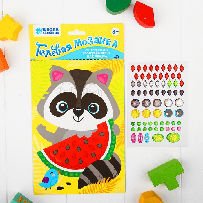 Мозаика гелевыми стразами "Енот"