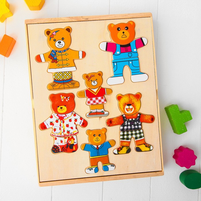 Пазл в коробке "Мишутки - дружная семья"