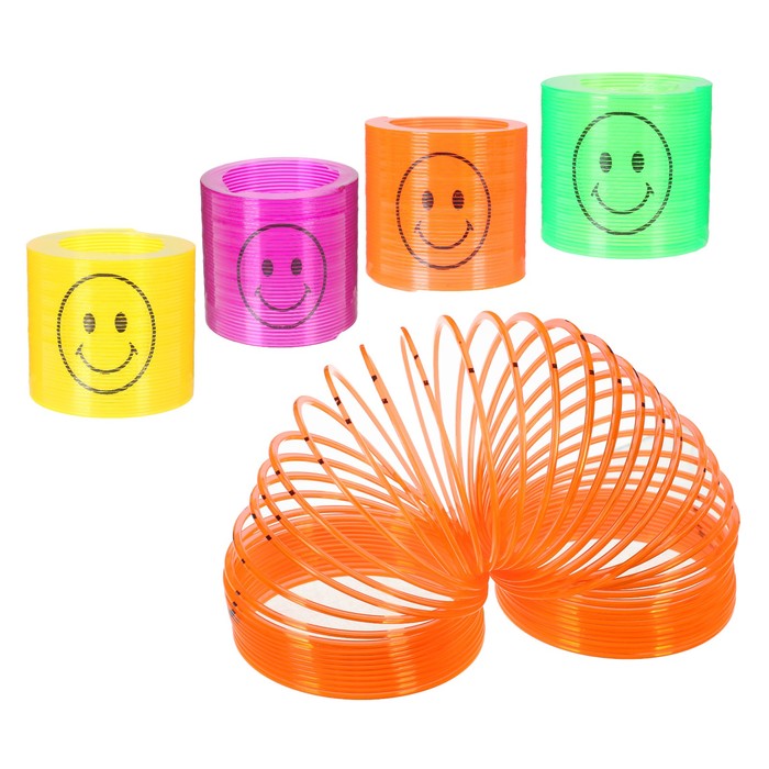 Пружинка-радуга "Смайл" 6*6*5,5 см, цвета МИКС