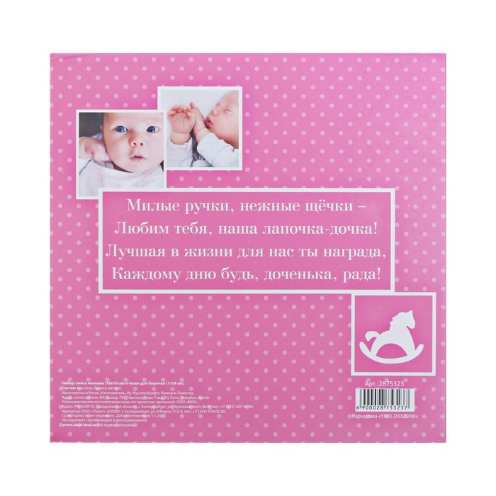 Книга малыша и чехол для бирочки из роддома "Сокровище наше"