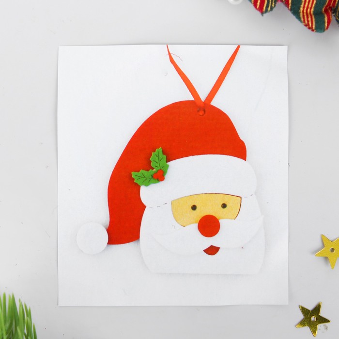 Набор для творчества - создай елочное украшение из фетра "Дед мороз"